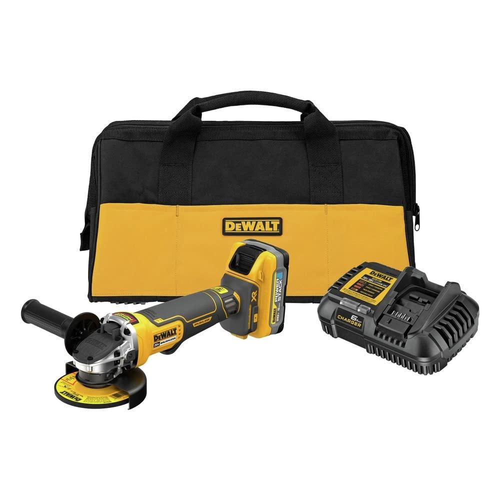 DEWALT 20V MAX Angle Grinder Tool, Cordless, 4-1/2 inch, POWERSTACK Battery and Charger