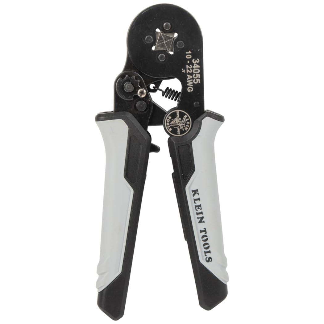 Klein Tools 34055 Ferrule Crimping Tool, Square Crimper Pliers for 10 to 22 AWG Wire