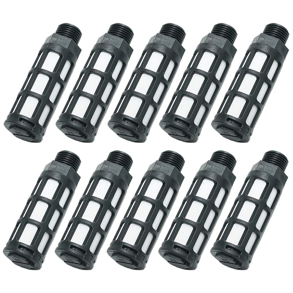 Beduan Pneumatic Air Compressor Muffler Fitting 1/4" NPT Compressed Exhaust Silencer (Pack of