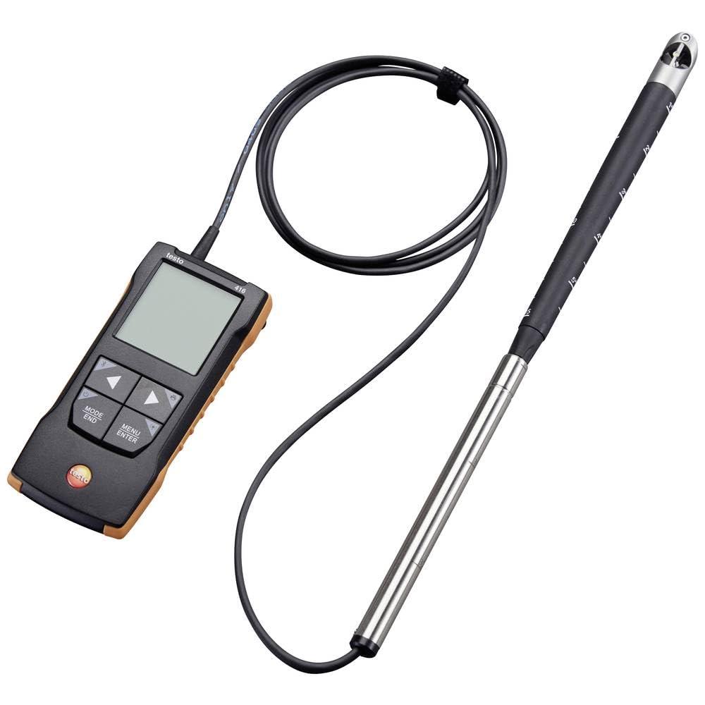 Testo 416 Anemometer with Telescopic Probe - Handheld 0.63-inch Airflow Meter for Air Velocity