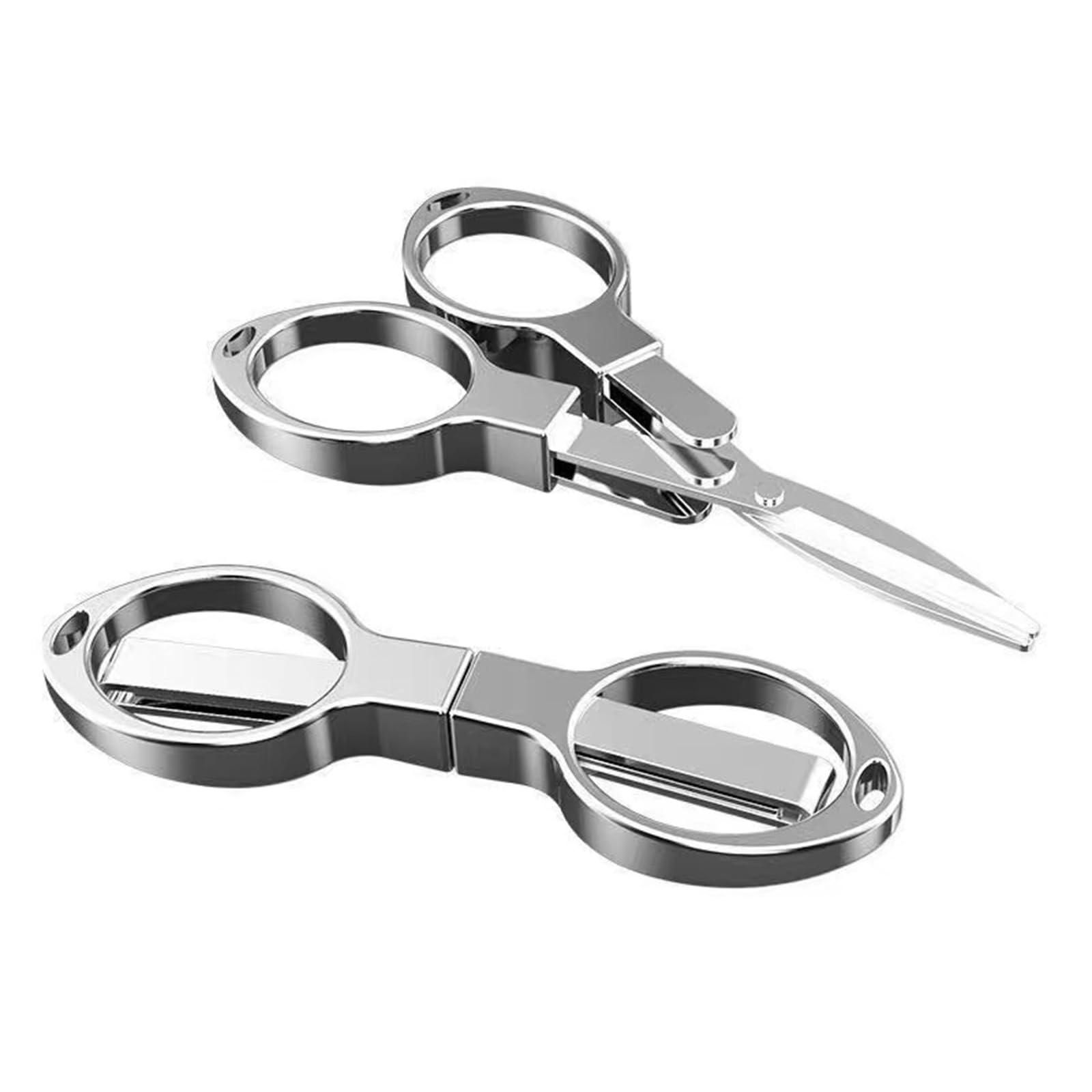 YVAOG Folding Scissors, Safe Portable Safe Portable Travel Mini Scissors, Stainless Steel