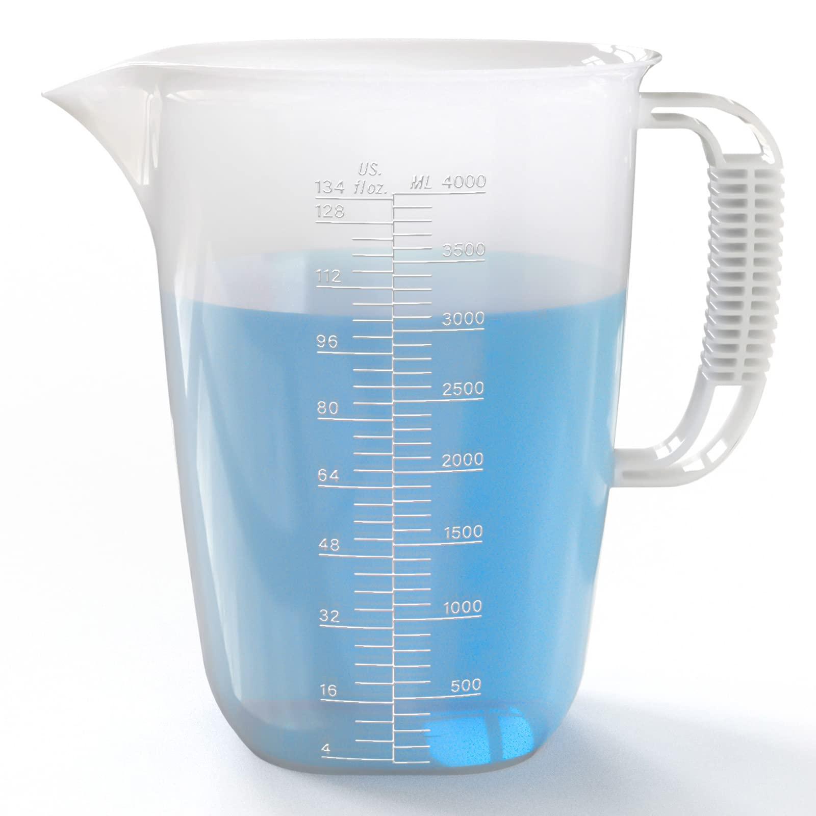 1 Gallon Measuring Pitcher-Convenient Conversion Chart,134oz Extra Large Plastic Measuring