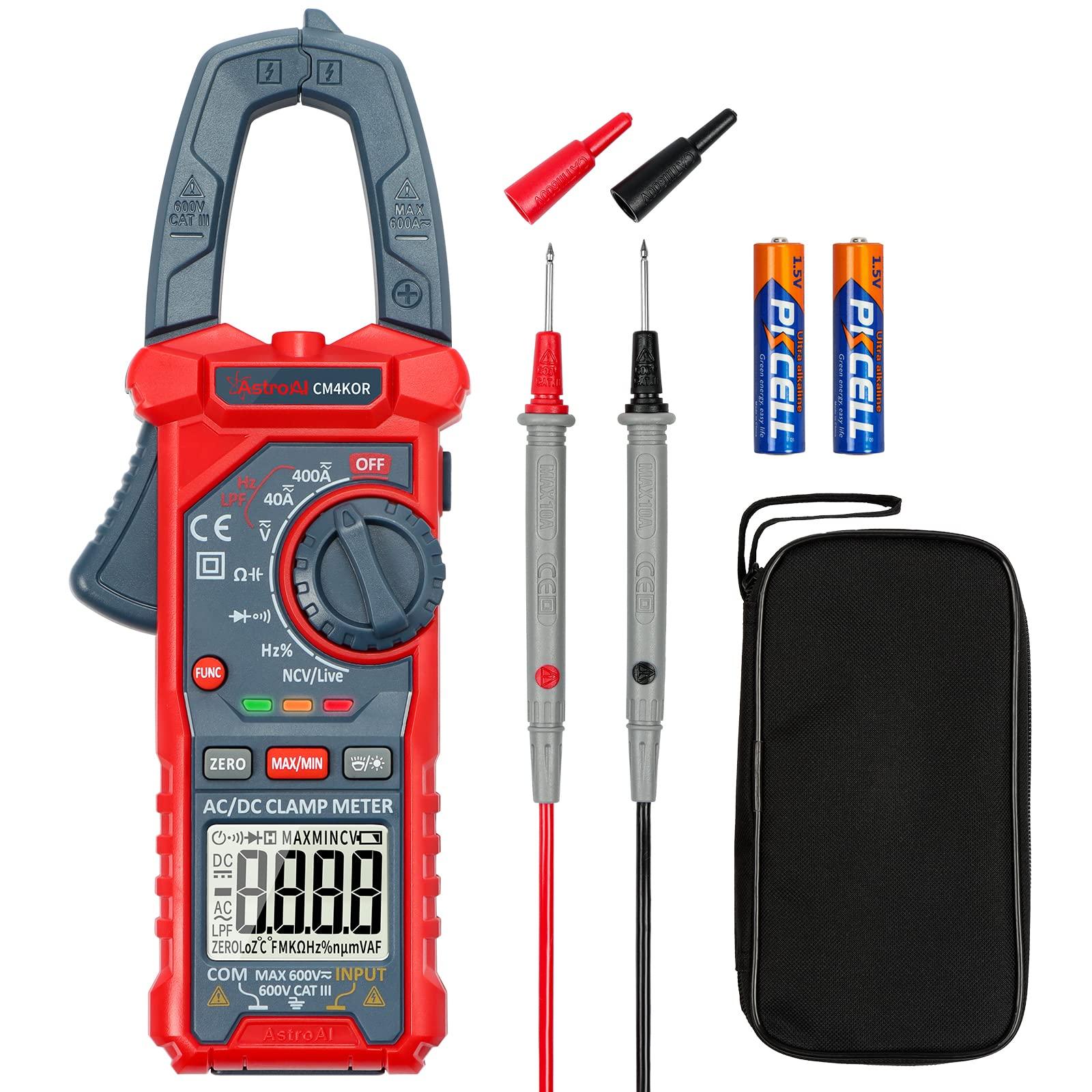 AstroAI Digital Clamp Meter Multimeter 4000 Counts Auto-ranging Amp Tester Measuring AC/DC