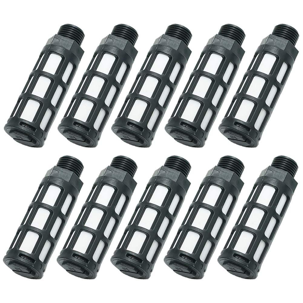 Beduan Pneumatic Air Compressor Muffler Fitting 3/8" NPT Compressed Exhaust Silencer (Pack of