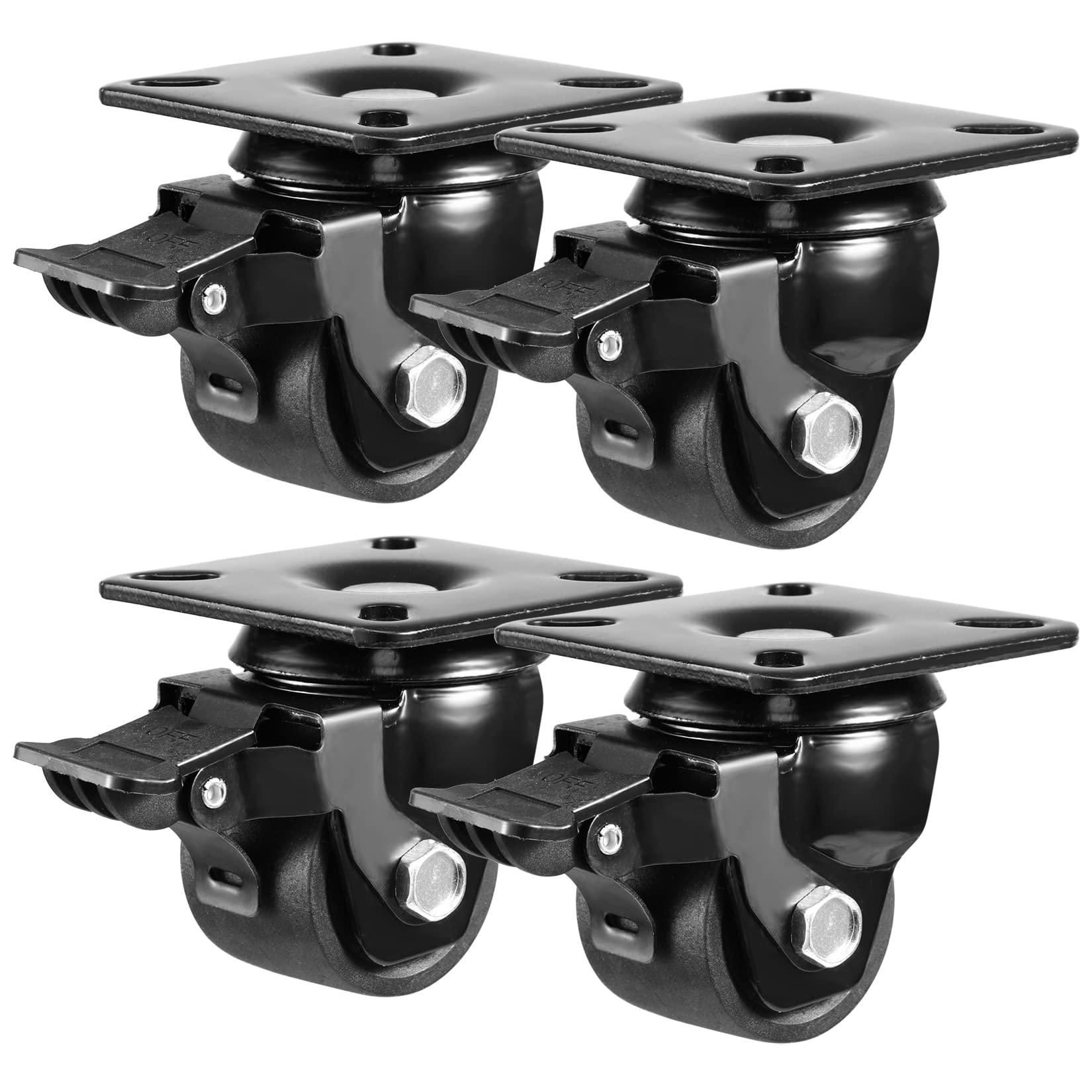 W B D WEIBIDA 2-inch Plate Swivel Caster Wheels Set of 4 Heavy Duty, Load Capacity 2200lbs