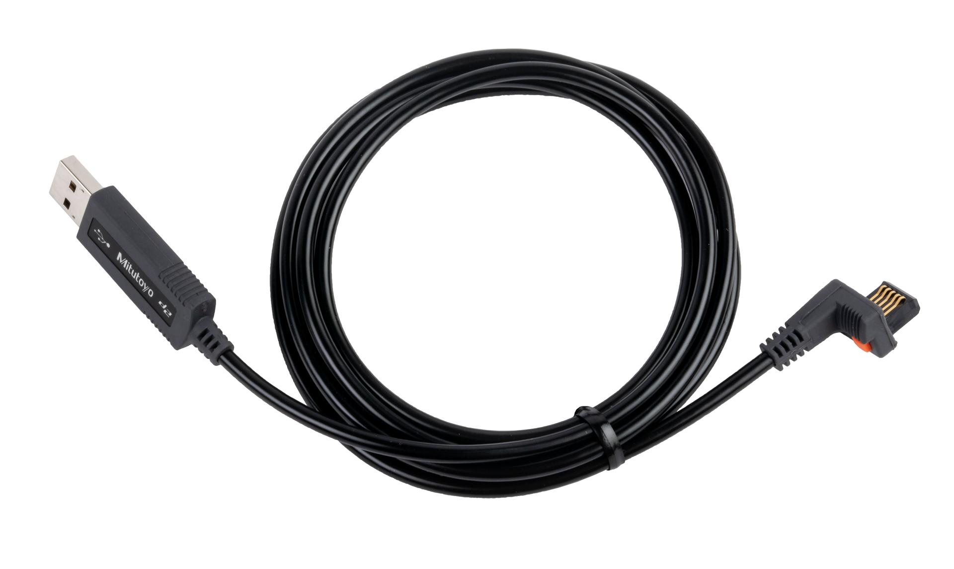 Mitutoyo, 06AFM380C, USB Data Input Tool, Connector C, incorporates a data switch, so the tool is usable regardless of whether or not the measuring has a switch