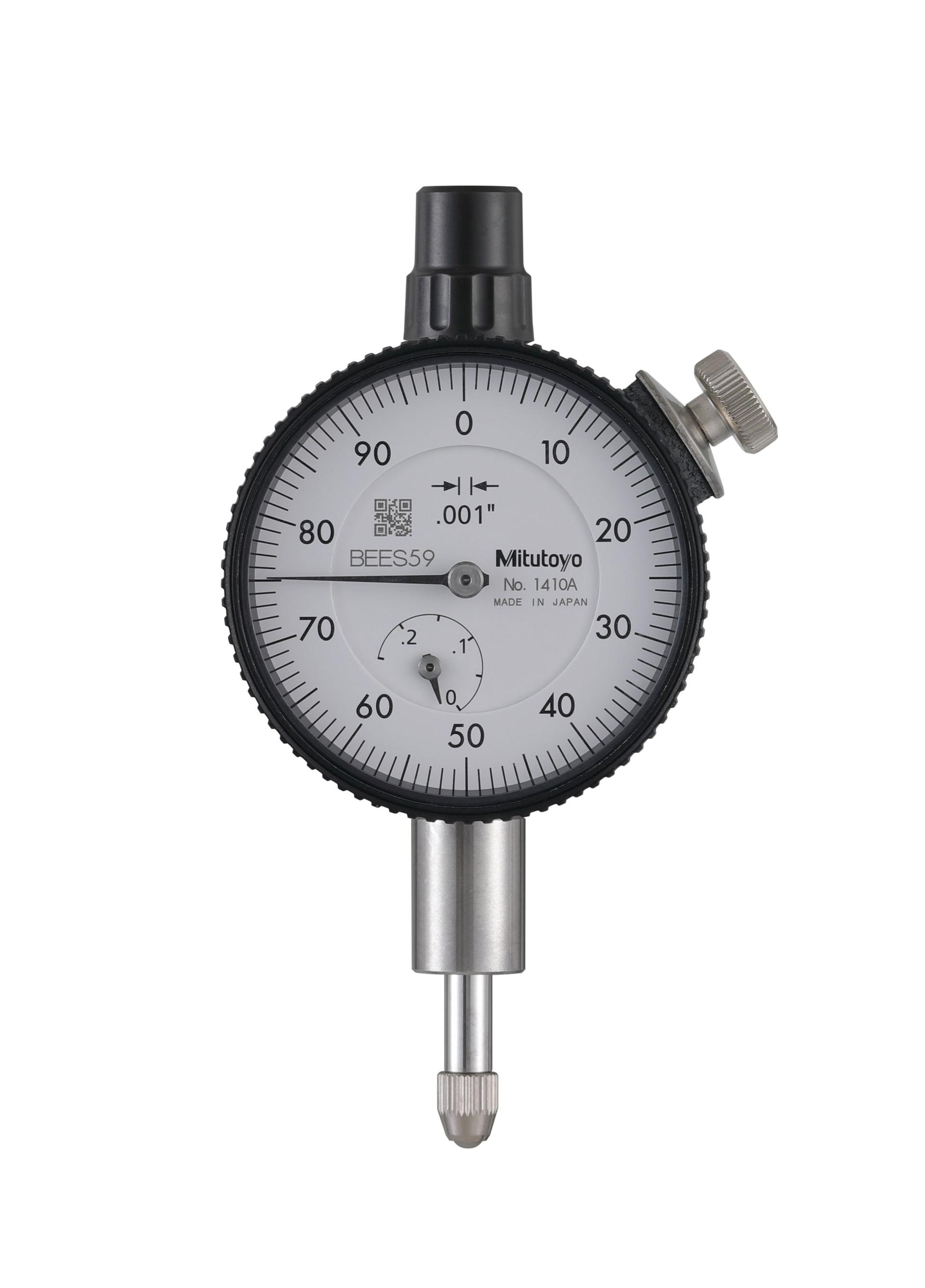 Mitutoyo, 1410A, Dial Indicator, 0-100, Lug Back, 3/8 In stem, Series 1 .001 In, .25 In/(.1 In per rev) 