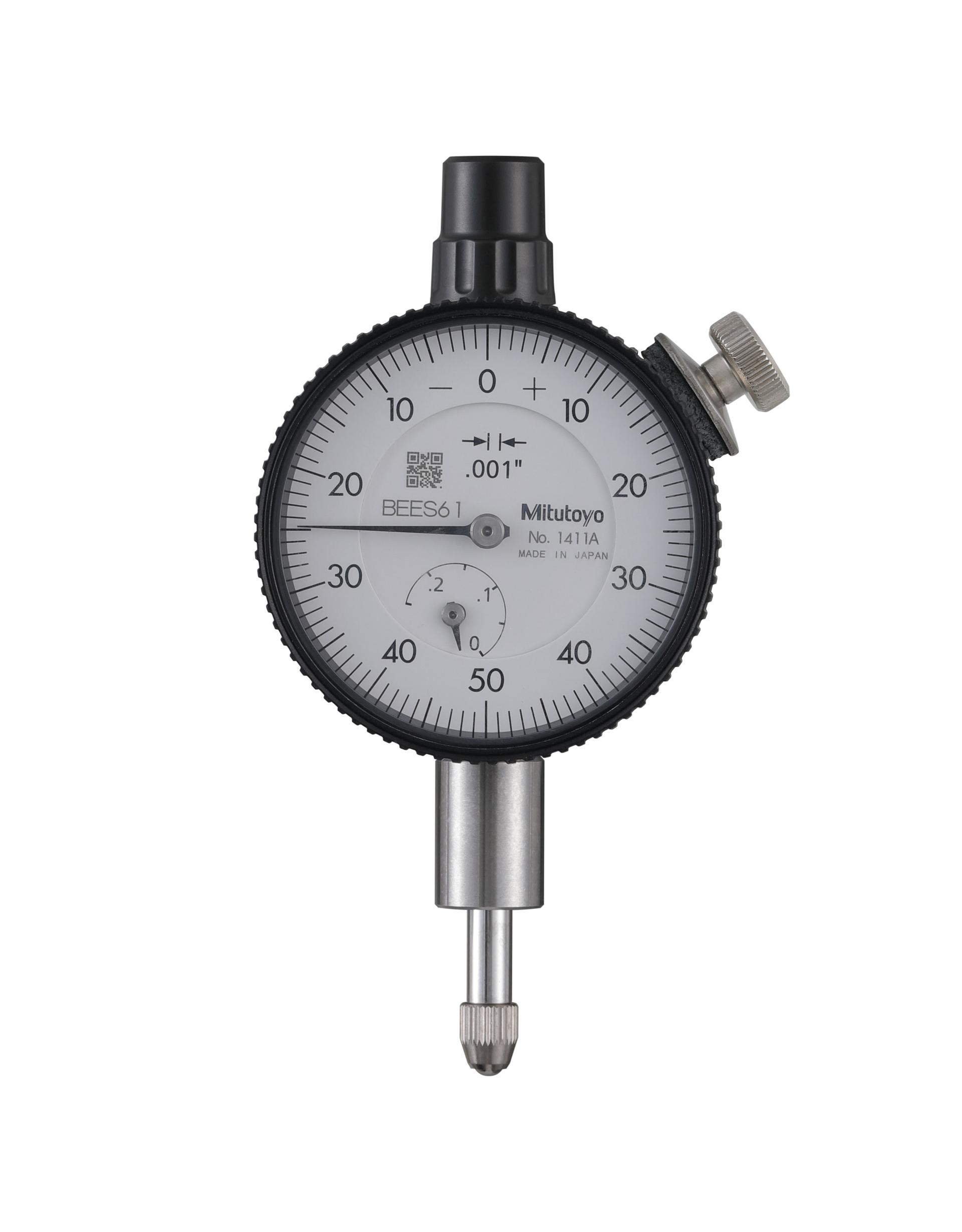 Mitutoyo, 1411A, Dial Indicator, 0-50-0, Lug Back, 3/8 In stem, Series 1 .001 In, .25 In/(.1 In per rev) 