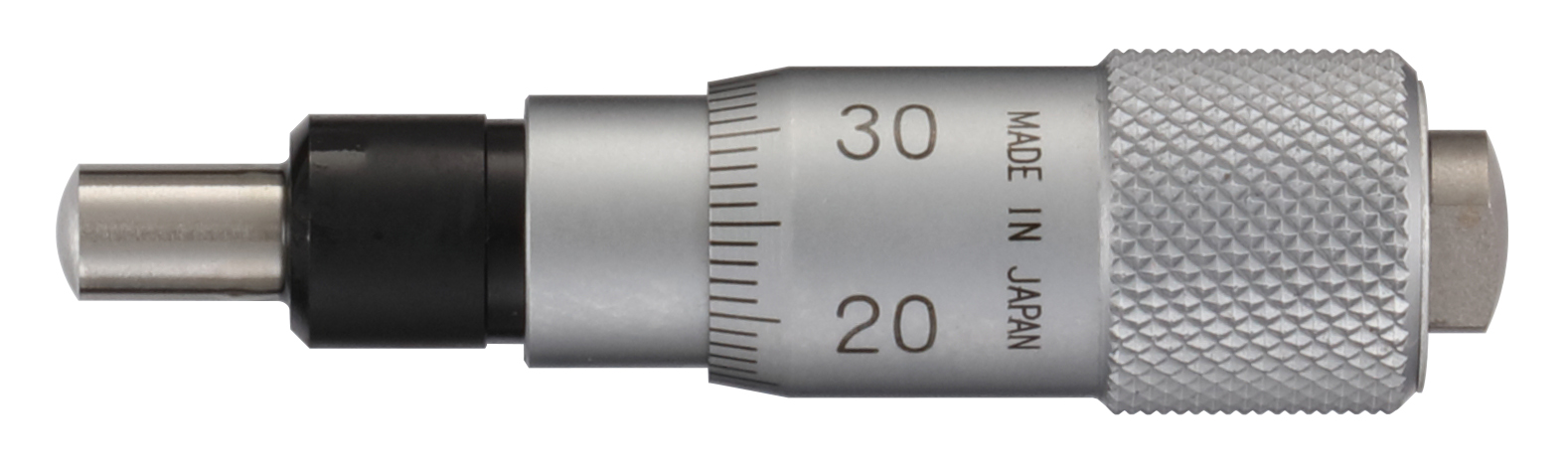 Mitutoyo, 148-205-10, Mechanical Micrometer Head, Ultra-Small, 6mm Diameter Plain Stem, Spherical (SR3) Spindle Face 0-6.5mm, 0.01mm, 