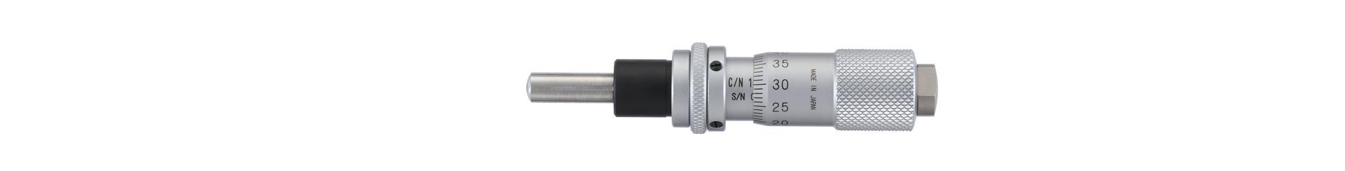 Mitutoyo, 148-803-10, 0-13mm, 0.01mm, Mechanical Micrometer Head, 9.5mm Diameter Plain Stem, Spherical (SR4) Spindle Face, Spindle Lock