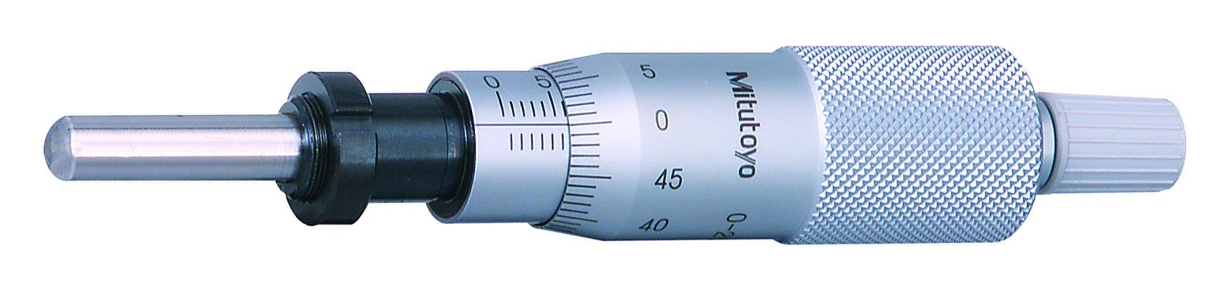Mitutoyo, 150-802, 0-25mm, 0.01mm, Mechanical Micrometer Head, 10mm Diameter Stem with Clamp Nut, Spherical (SR4) Spindle Face