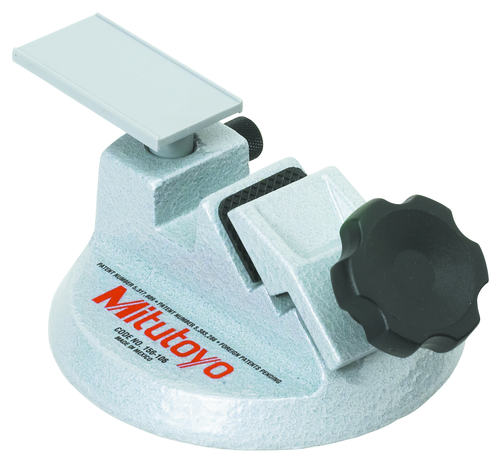Mitutoyo, 156-106,  0-2 In/0-50mm, Micrometer Stand, Fixed Angle With Platform for 3-Wire Measurement