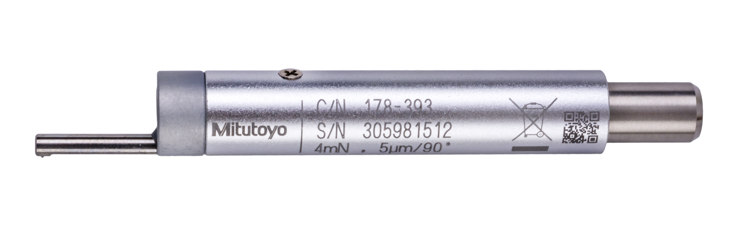 Mitutoyo, 178-393, 4mN, 90 degree 5 Micron Stylus Tip, Replacement Extra-Small Hole Detector for SJ-410 and SJ-310 Surface Roughness Tester Standard, Retractable and Transverse Drive Unit Models, 2.8mm Diameter Minimum Hole Size