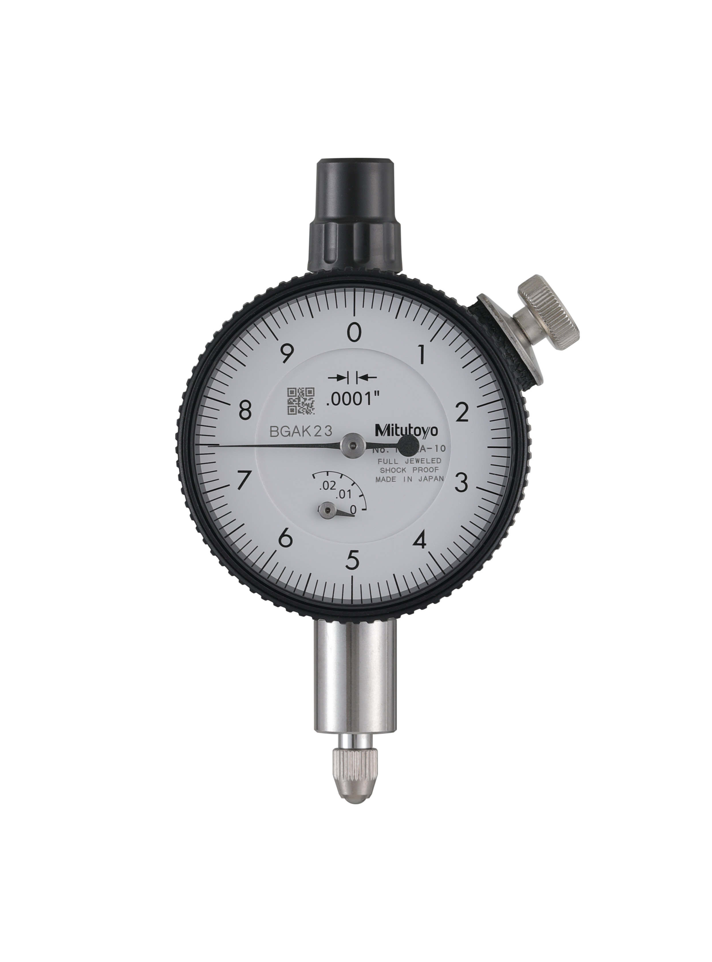 Mitutoyo, 1802A-10, DIAL INDICATOR, .0001-.025 In, Lug Back
