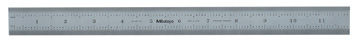 Mitutoyo, 182-126, 12 In, 300mm Steel Rule, 1 In  Wide, Rigid, Satin Chrome Finish Tempered Stainless Steel, (1/50, 1/100, 1mm, 0.5mm)