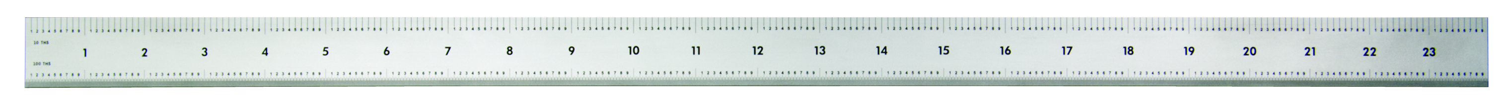 Mitutoyo, 182-163, 24 In, 5R Steel Rule, 1  3/16 In  Wide, Rigid, Satin Chrome Finish Tempered Stainless Steel, (1/32, 1/64, 1/10, 1/100)