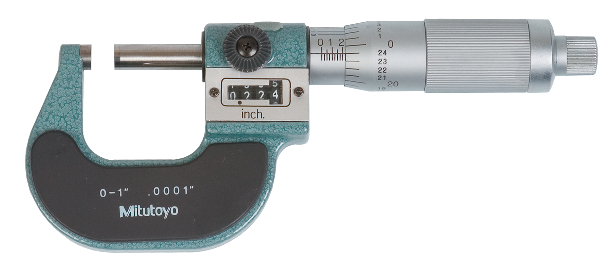 Mitutoyo, 193-211, 0-1 In, .0001 In Digit Counter Outside Micrometer, Carbide Tip, Friction Thimble