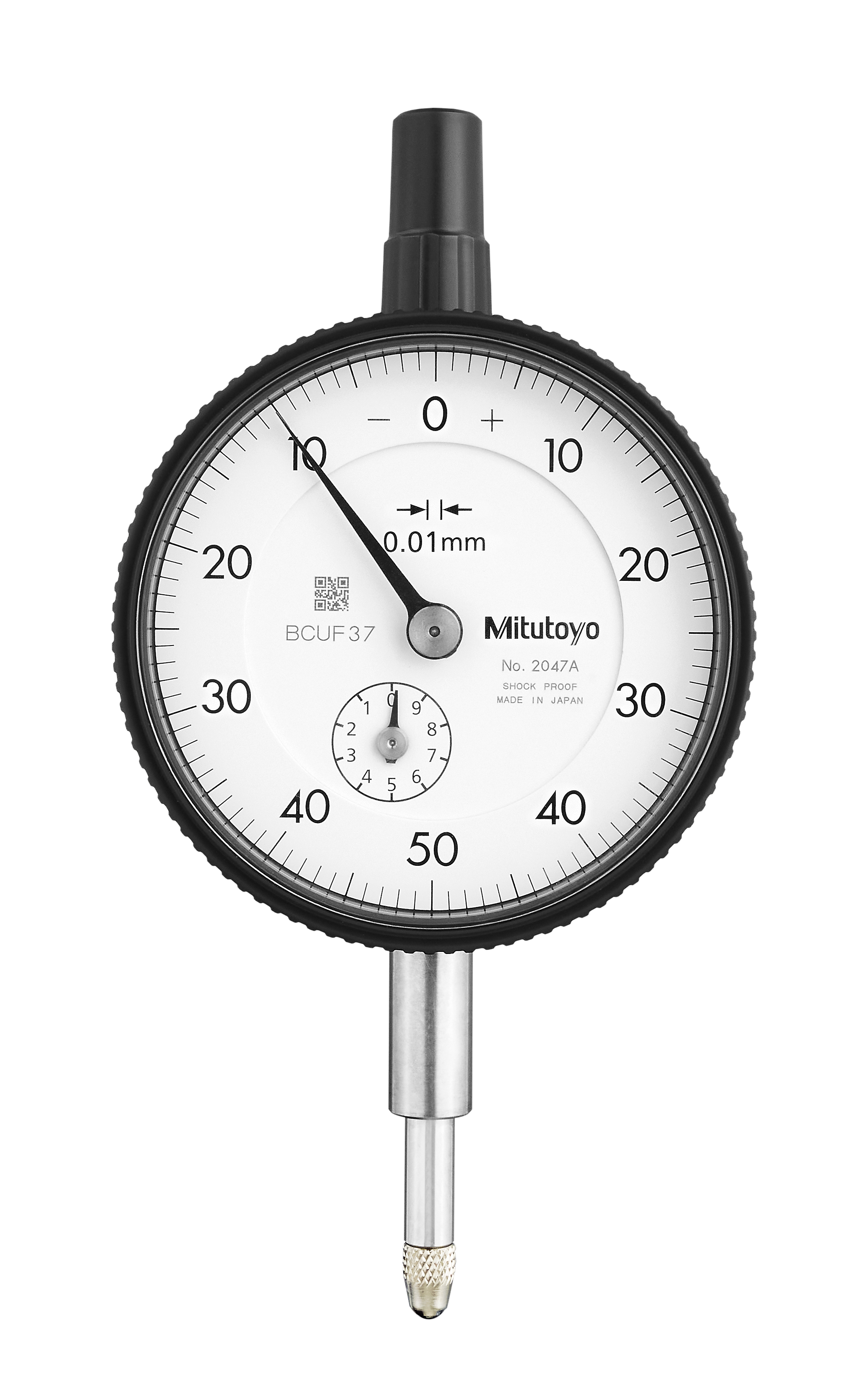Mitutoyo, 2047A, 0.01mm, 10mm/(1mm per rev) Dial Indicator, 0-50-0, Lug Back, 8mm stem, Series 2