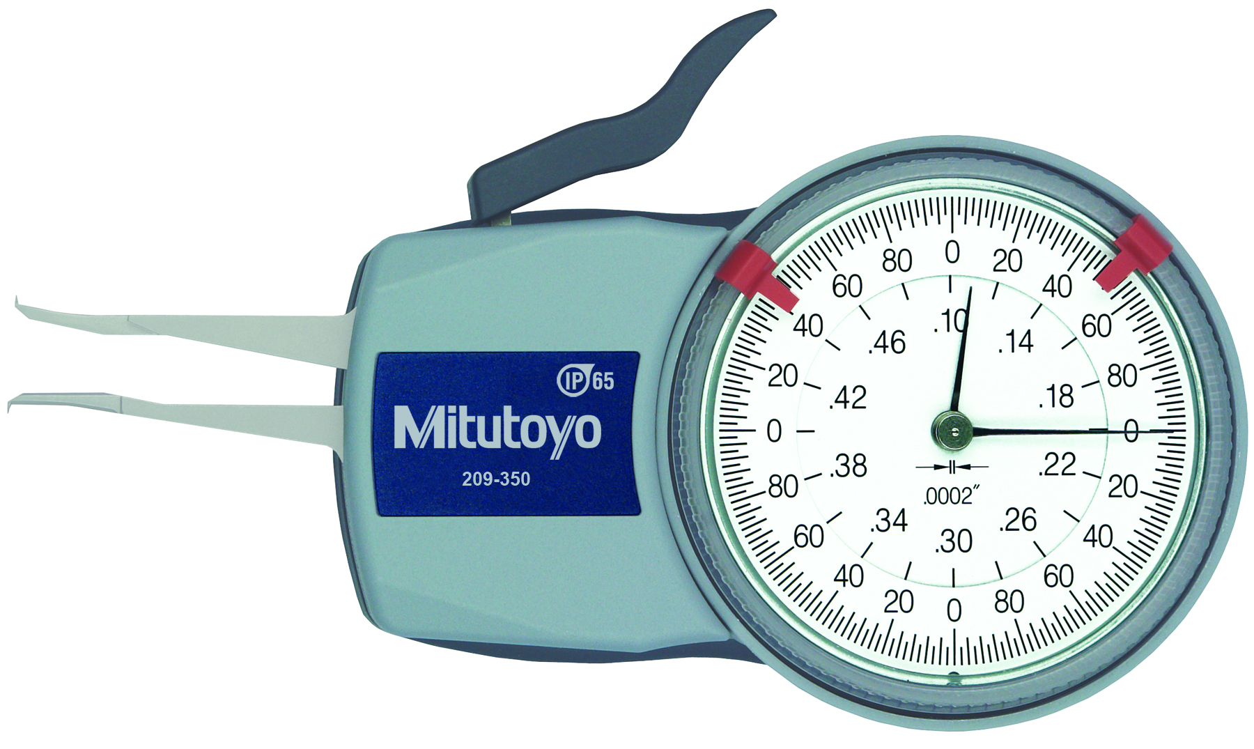 Mitutoyo, 209-350, Dial caliper gage, internal measurement, .10-.50 In measuring range, .0002 In grad, +/-.0008 In accuracy