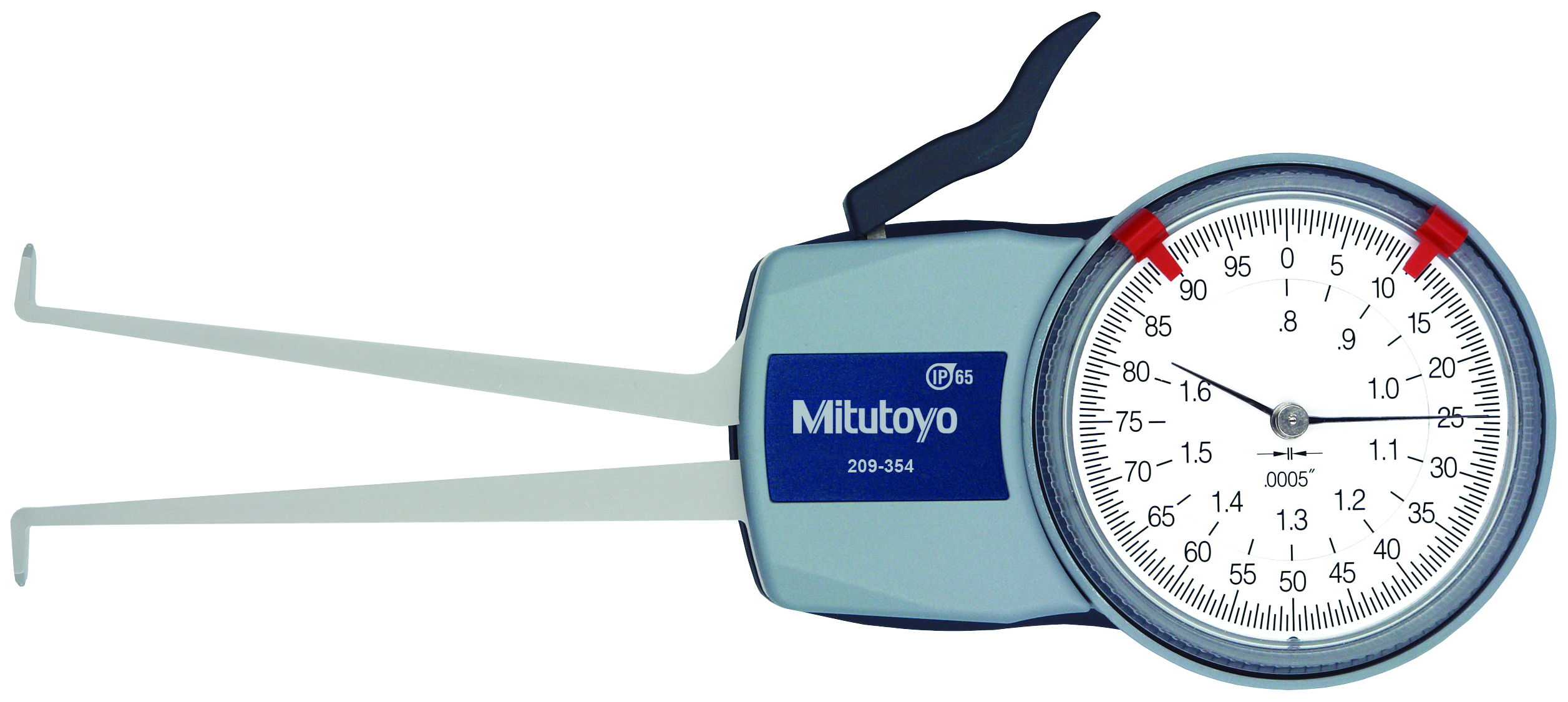 Mitutoyo, 209-354, .80-1.6 In, .0005 In, Dial Caliper Gage 