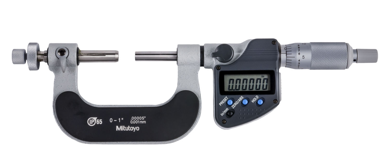 Mitutoyo, 324-351-30, MICROMETER, GEAR, 0-1 In, .00005 In/0.001MM, IP65