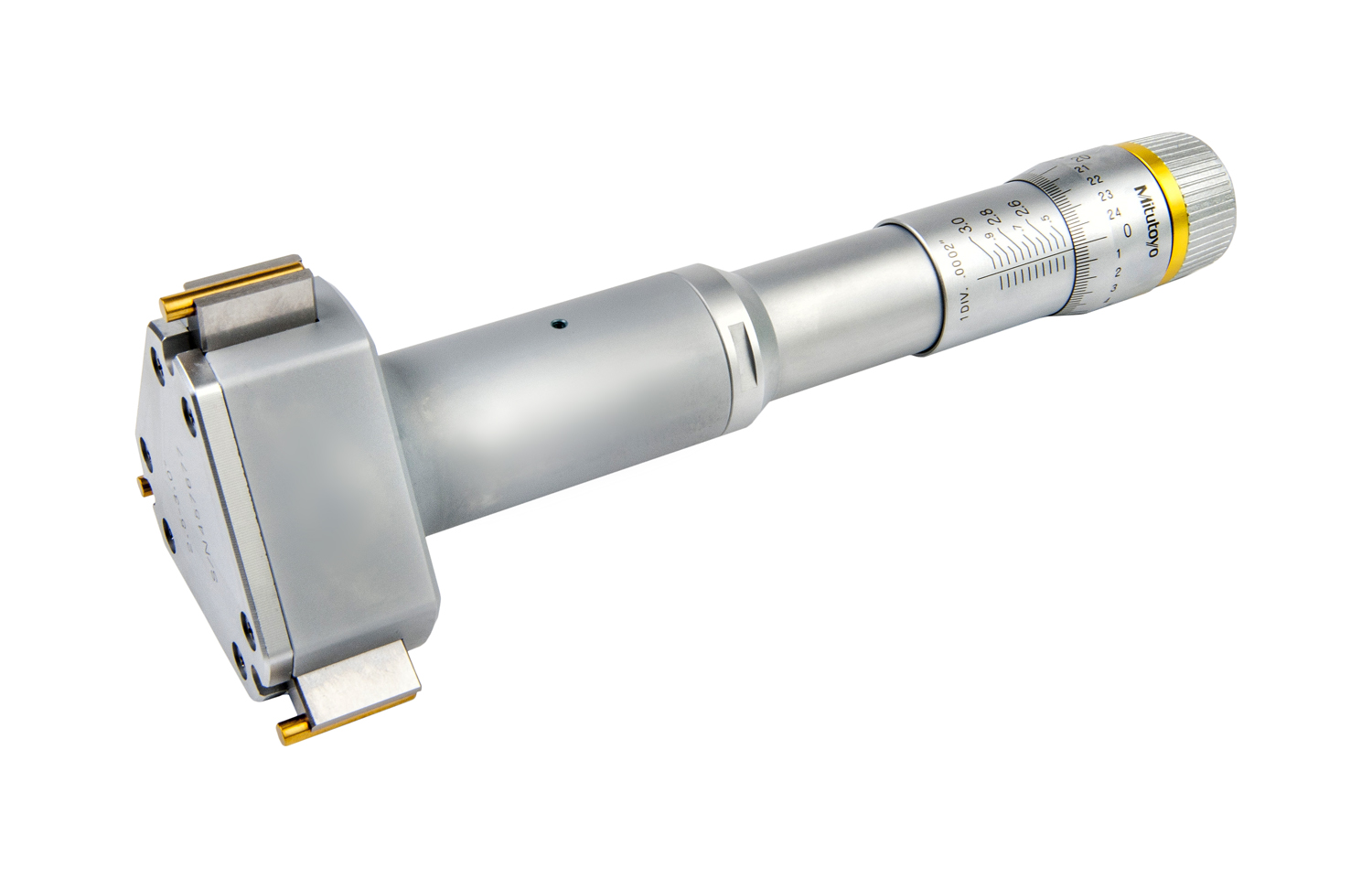 Mitutoyo, 368-271, 2.5-3 In, .0002 In, Holtest, Titanium Nitride Coated Contact Points, Ratchet Stop