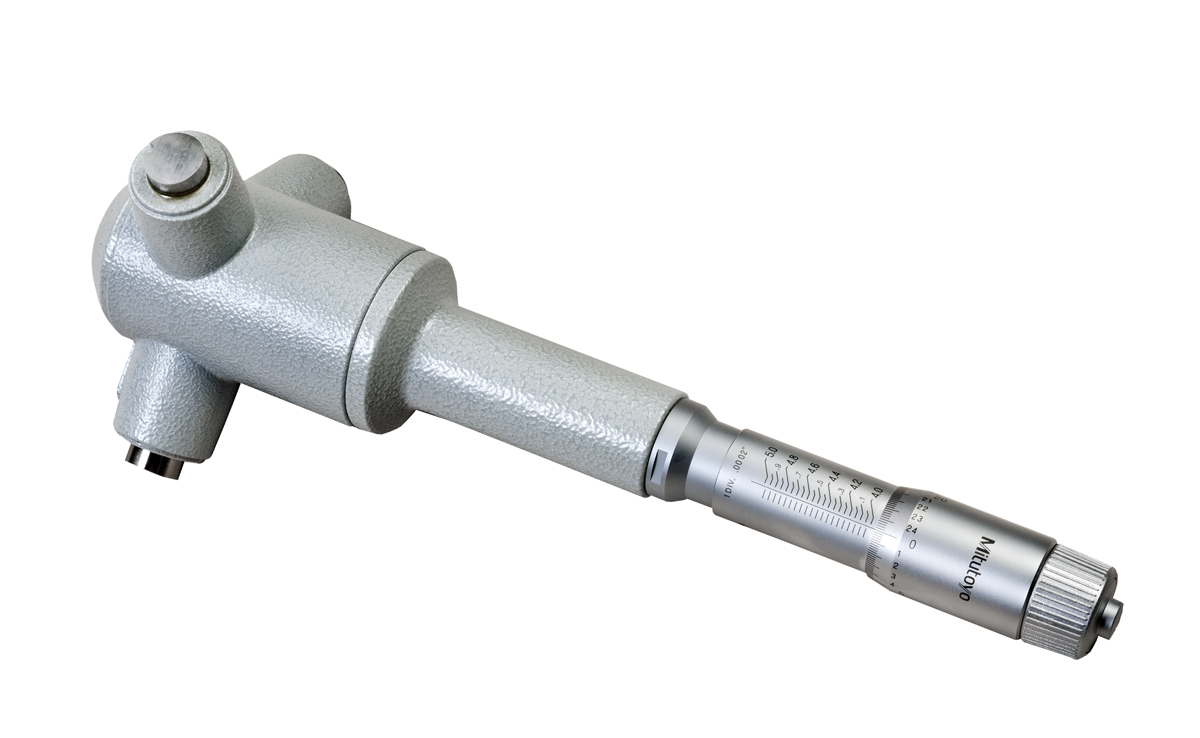 Mitutoyo, 368-874, 4-5 In, .0002 In, Holtest, Type II, Alloyed Steel Contact Points, Ratchet Stop