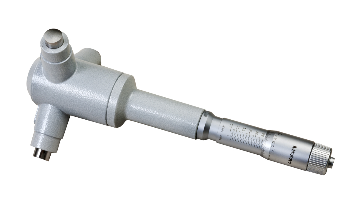 Mitutoyo, 368-875, 5-6 In, .0002 In, Holtest, Type II, Alloyed Steel Contact Points, Ratchet Stop