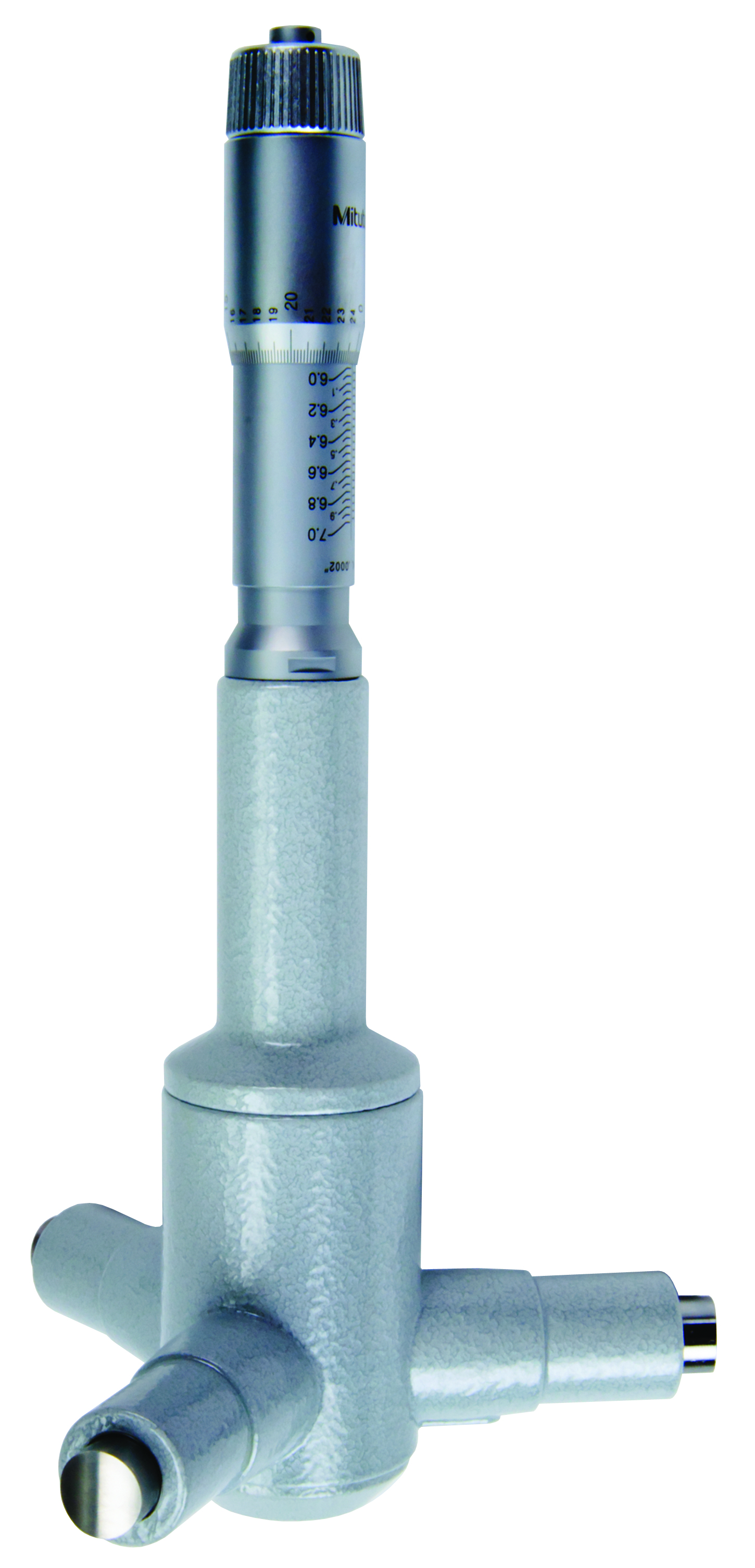 Mitutoyo, 368-876, 6-7 In, .0002 In, Holtest, Type II, Alloyed Steel Contact Points, Ratchet Stop