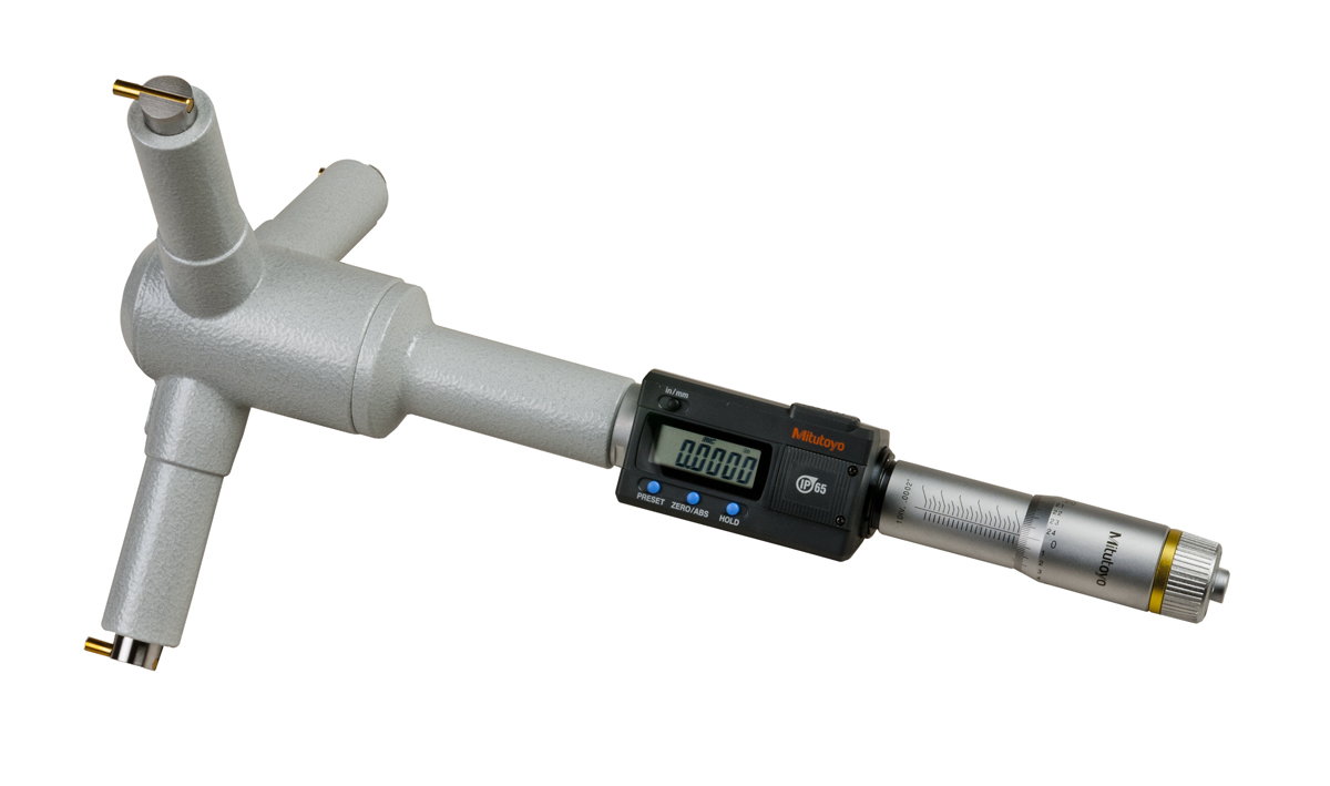Mitutoyo, 468-278, 8-9 In/203.2-228.6mm, .0001 In/0.001mm, Digimatic Holtest, With SPC Output, Ratchet Stop