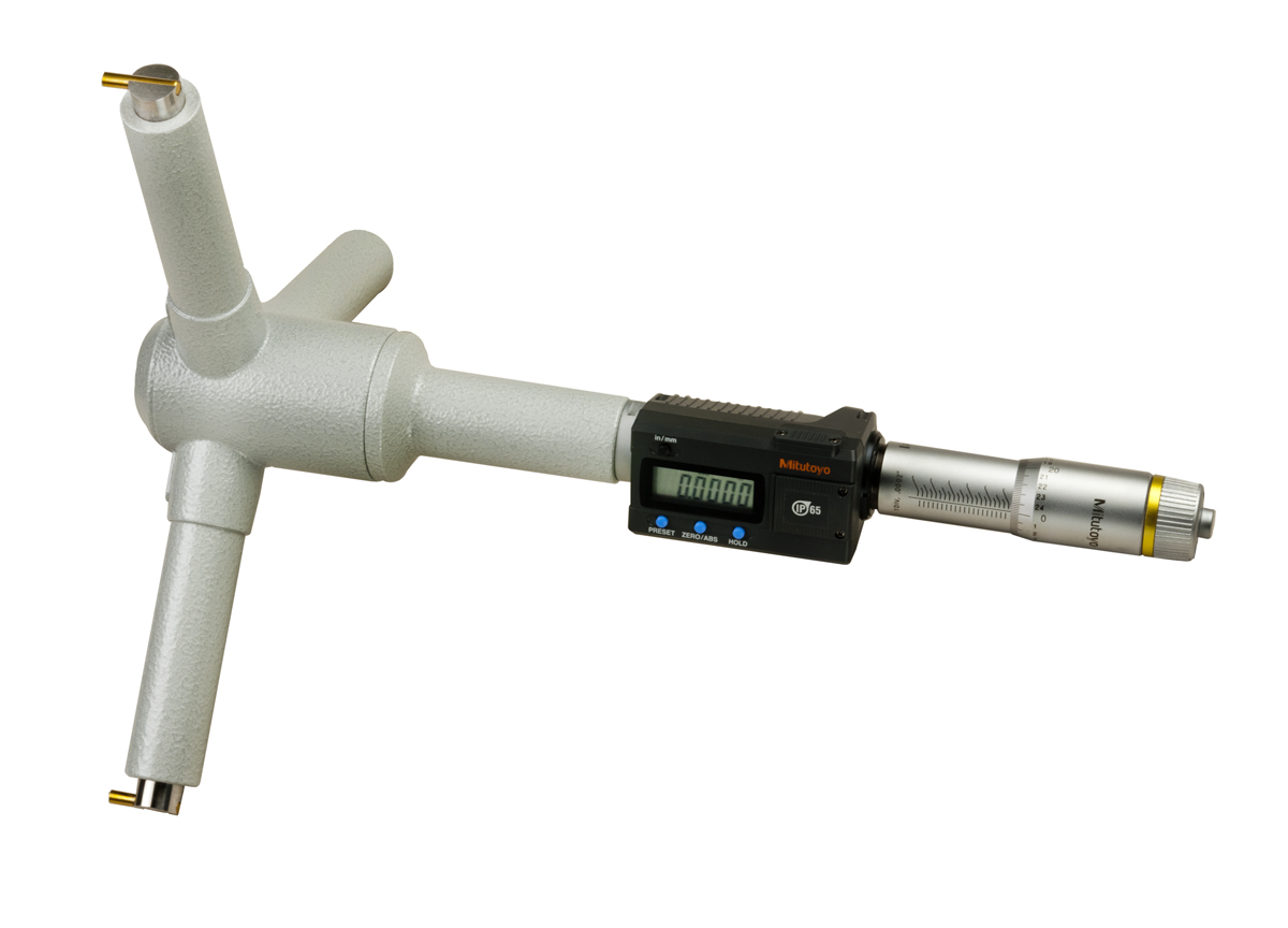 Mitutoyo, 468-280, 10-11 In/254-279.4mm, .0001 In/0.001mm, Digimatic Holtest, With SPC Output, Ratchet Stop
