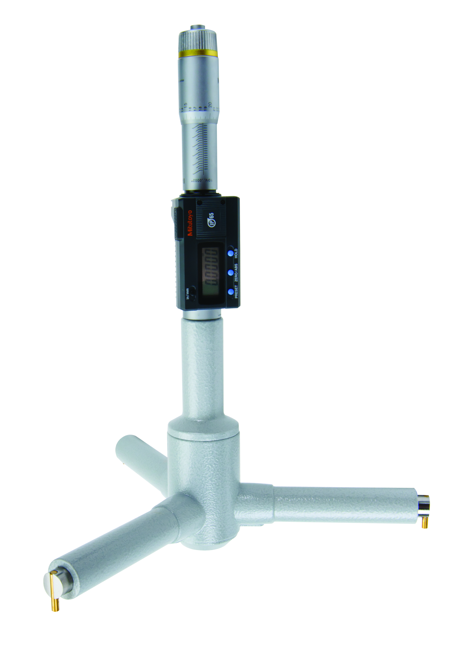 Mitutoyo, 468-281, 11-12 In/279.4-304.8mm, .0001 In/0.001mm, Digimatic Holtest, With SPC Output, Ratchet Stop