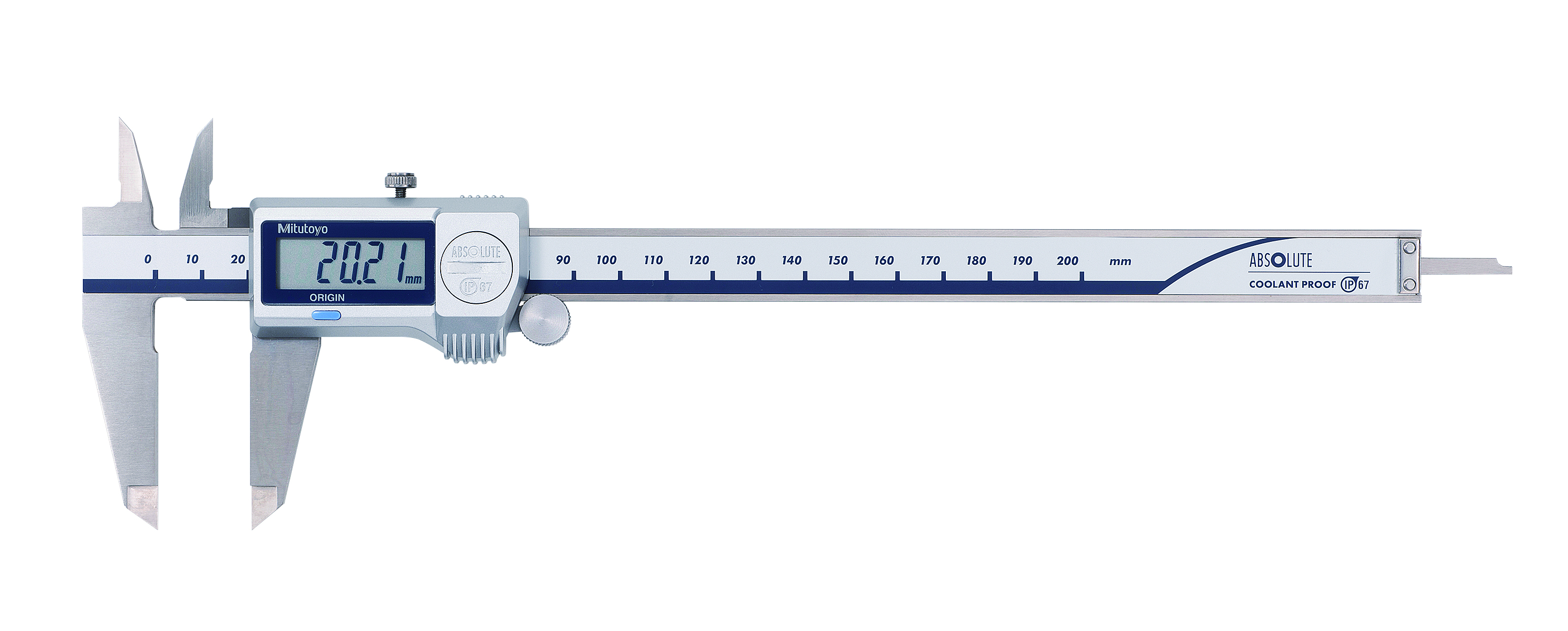 Mitutoyo, 500-703-20, 0-200mm, 0.01mm, IP67 Absolute Coolant Proof Caliper, No Output
