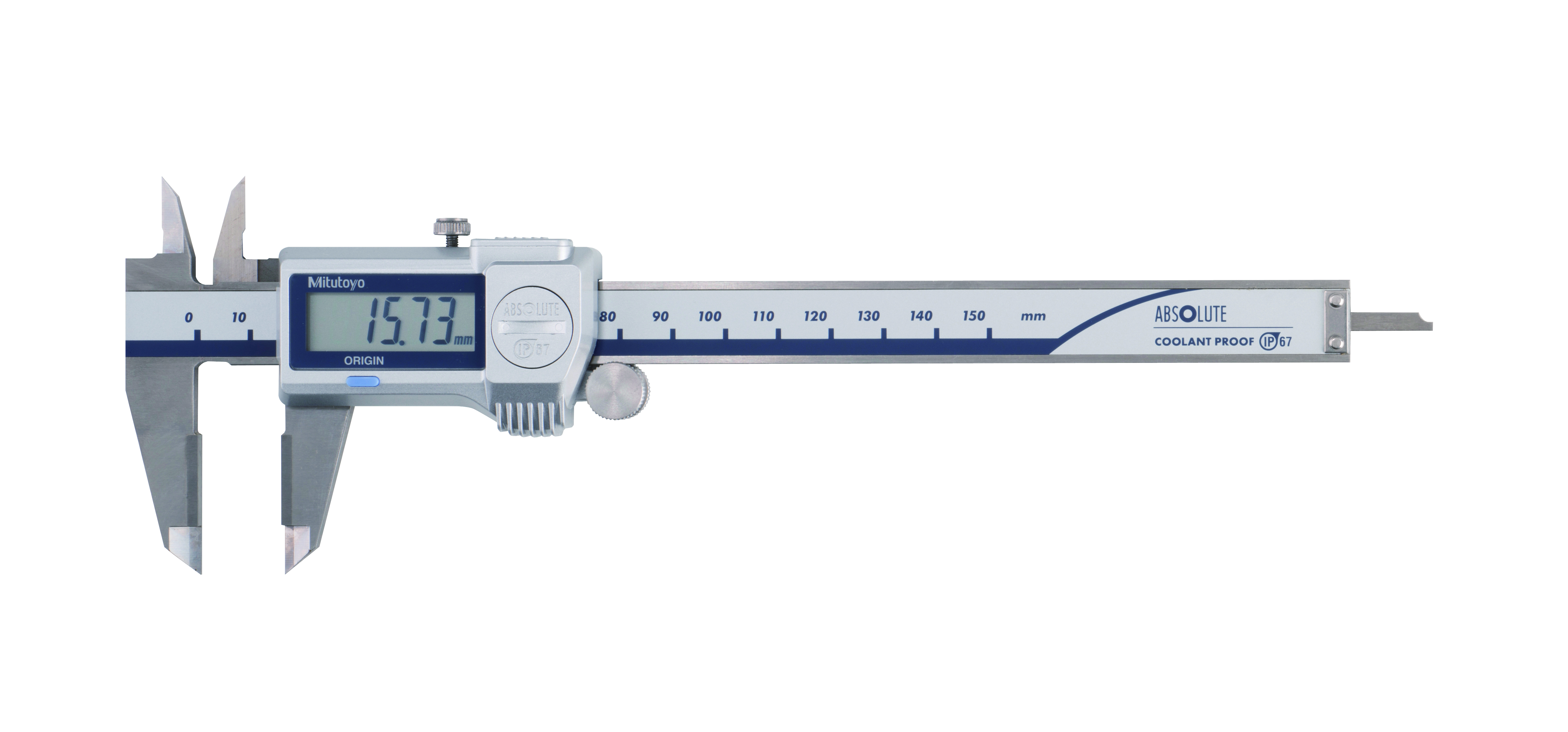 Mitutoyo, 500-721-20, CALIPER, DIGIMATIC, 0-150MM, IP67, 0.01MM, W/ SPC, CARBIDE OD