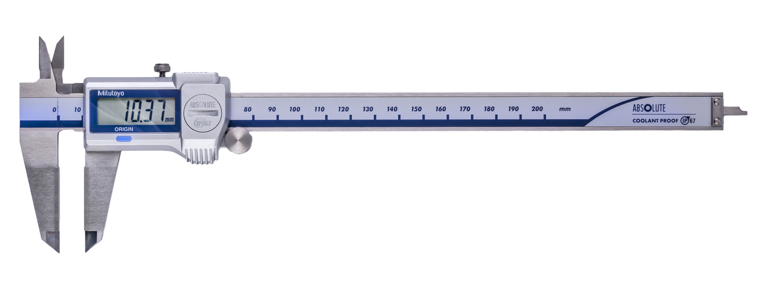 Mitutoyo, 500-724-20, CALIPER, DIGIMATIC, 0-200MM, IP67, 0.01MM, W/ SPC, CARBIDE OD/ID