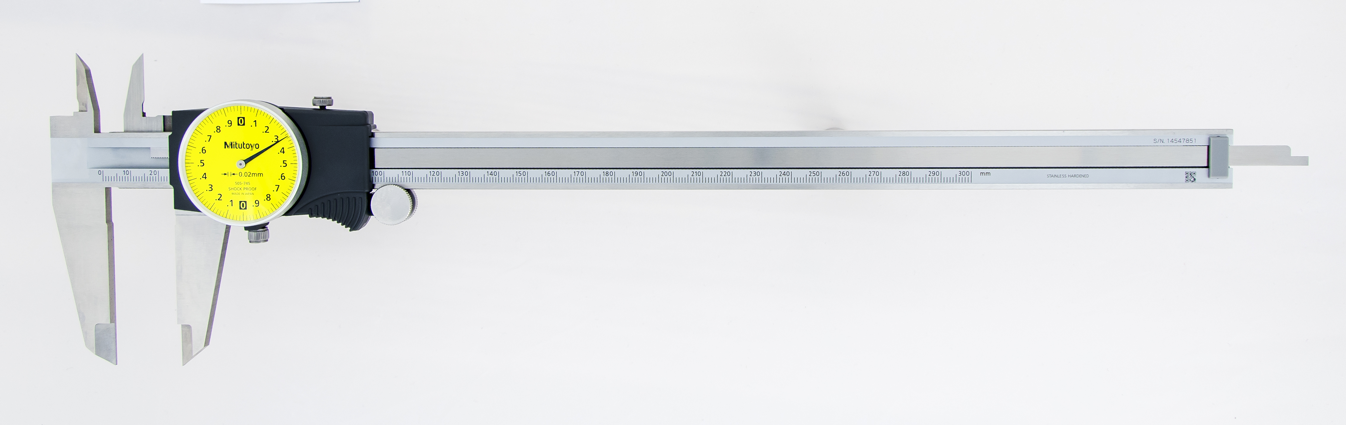Mitutoyo, 505-745, 0-300mm, 0.02mm Dial Caliper, 2mm/Revolution