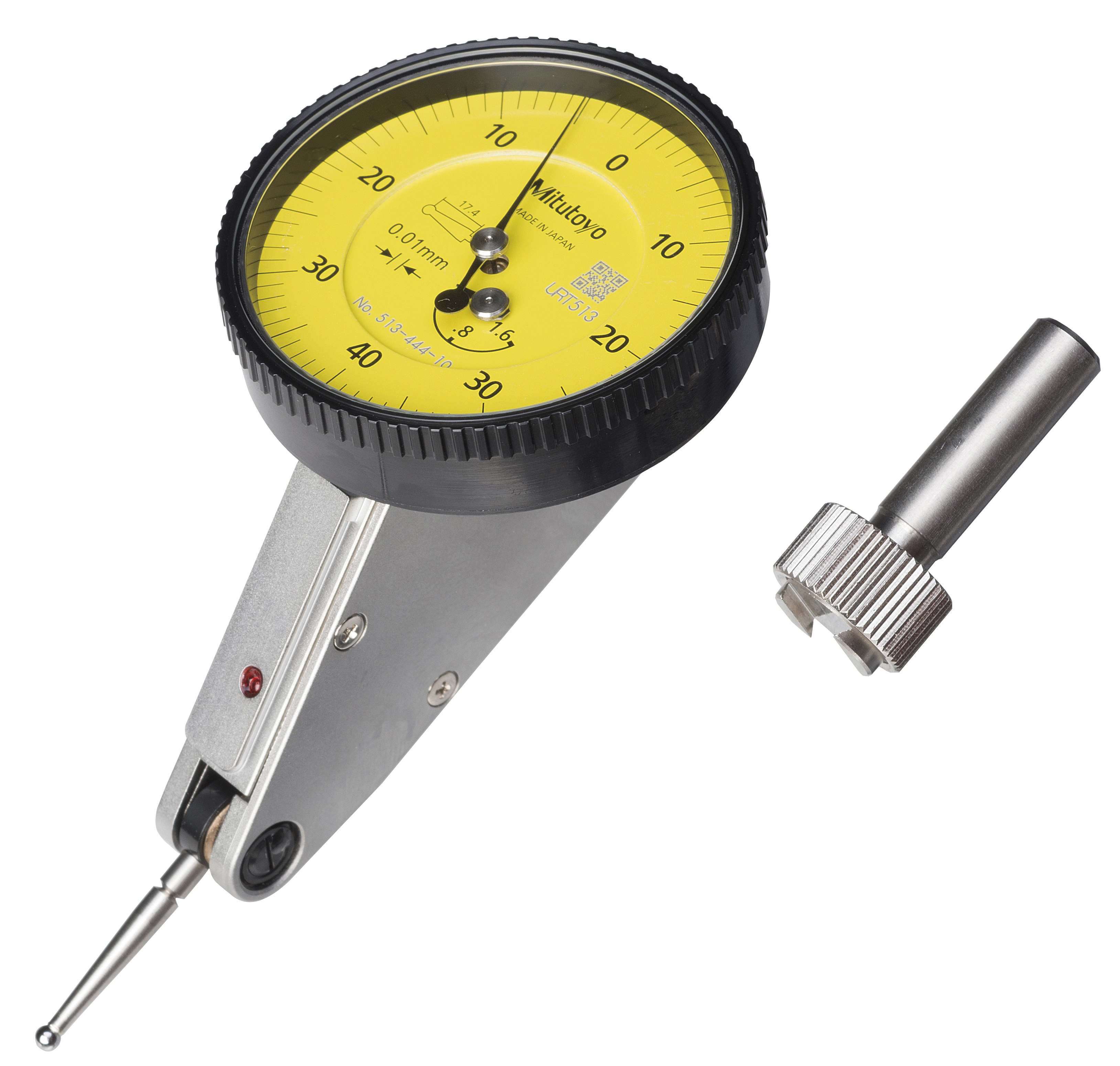 Mitutoyo, 513-444-10E, DIAL TI, BASIC SET, TILTED, 1.6 MM, 0.01 MM GRAD, YELLOW DIAL
