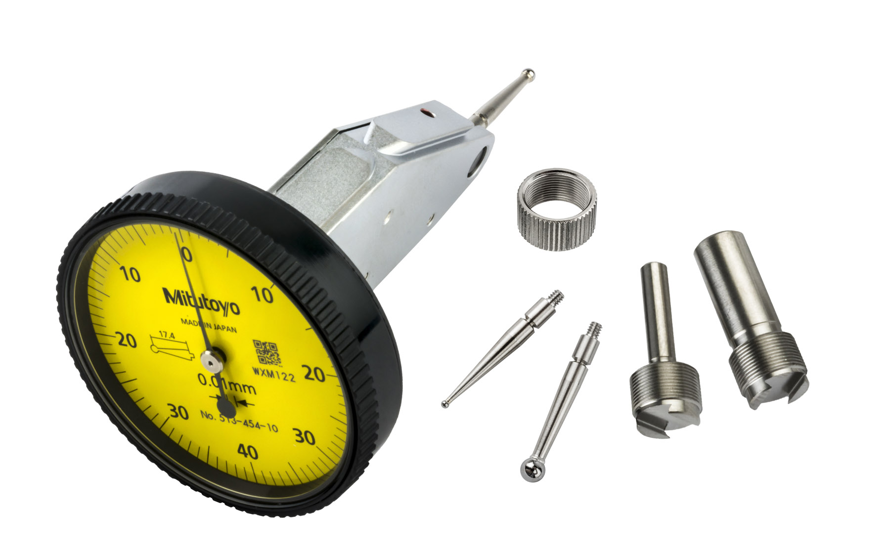 Mitutoyo, 513-454-10A, DIAL TI, MID SET, VERTICAL, 0.8 MM, 0.01 MM GRAD, YELLOW DIAL