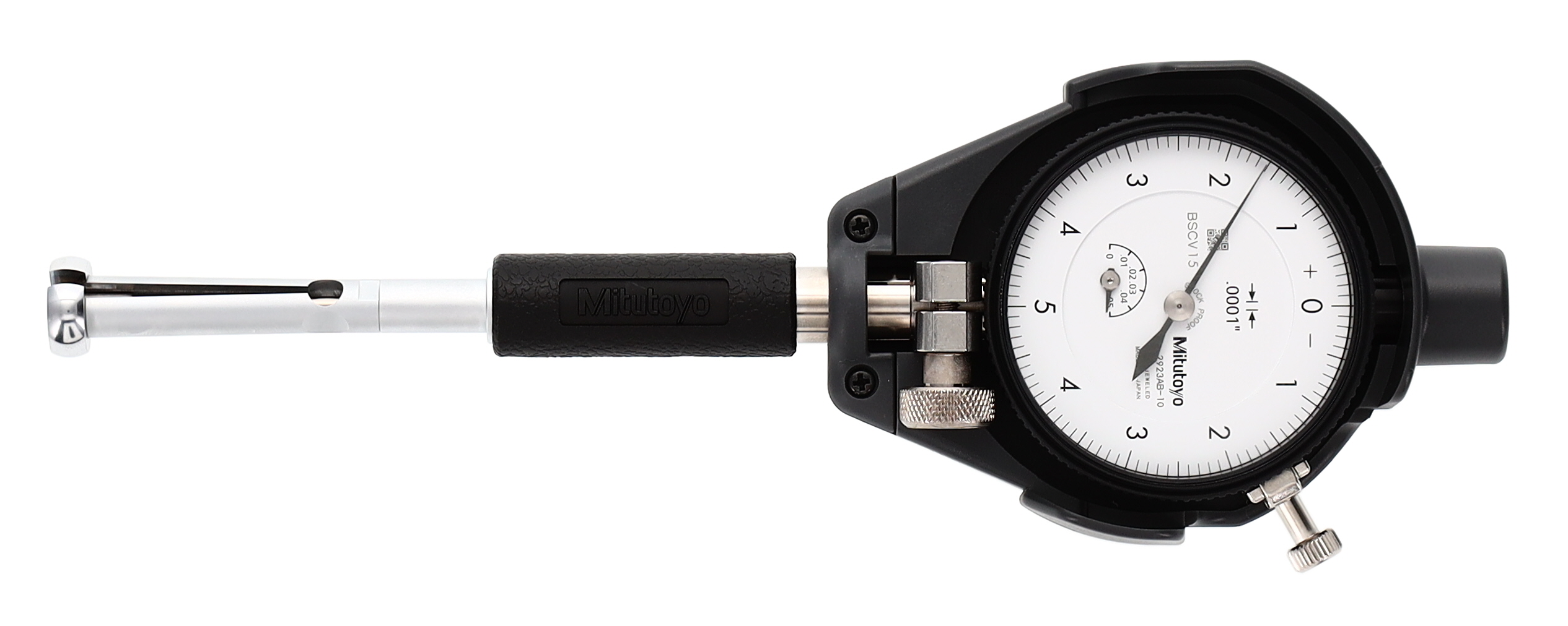 Mitutoyo, 526-123-20, .4-.7 In Dial Bore Gage w/2923SB-10 dial indicator, 0001 In graduation, 2.4 In probe depth