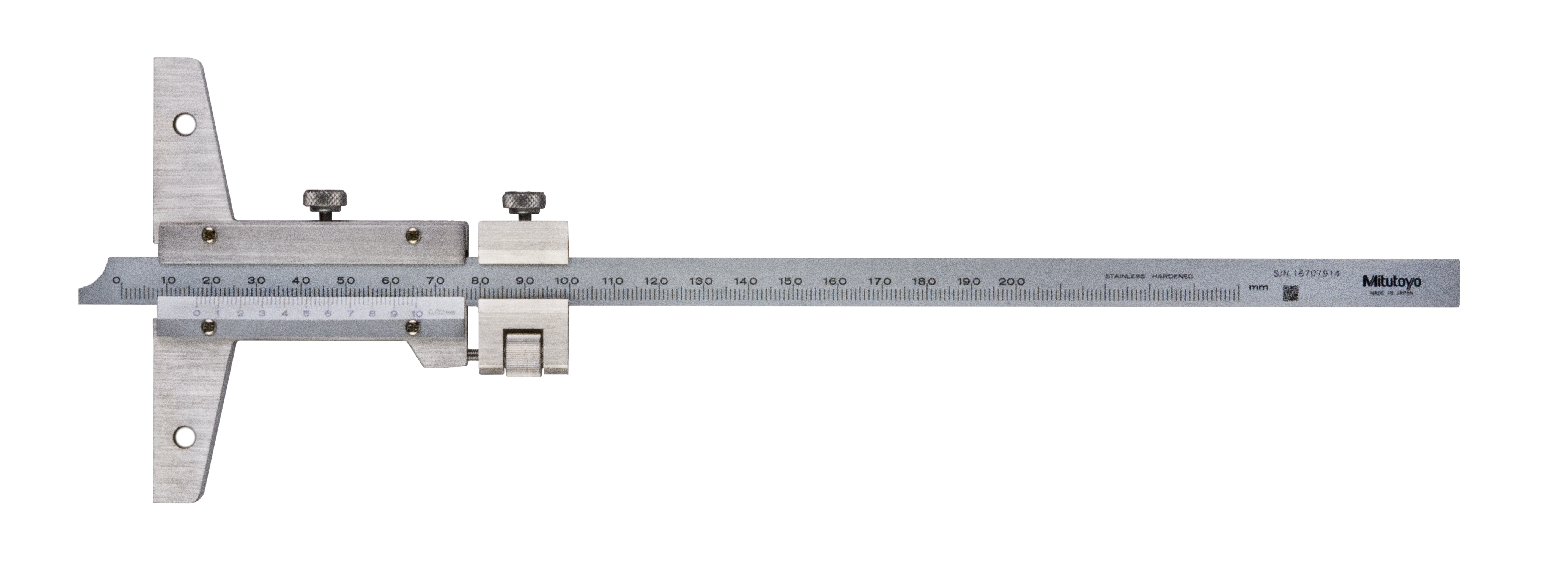 Mitutoyo, 527-102, VERNIER DEPTH GAGE, 200MM, FINE ADJ