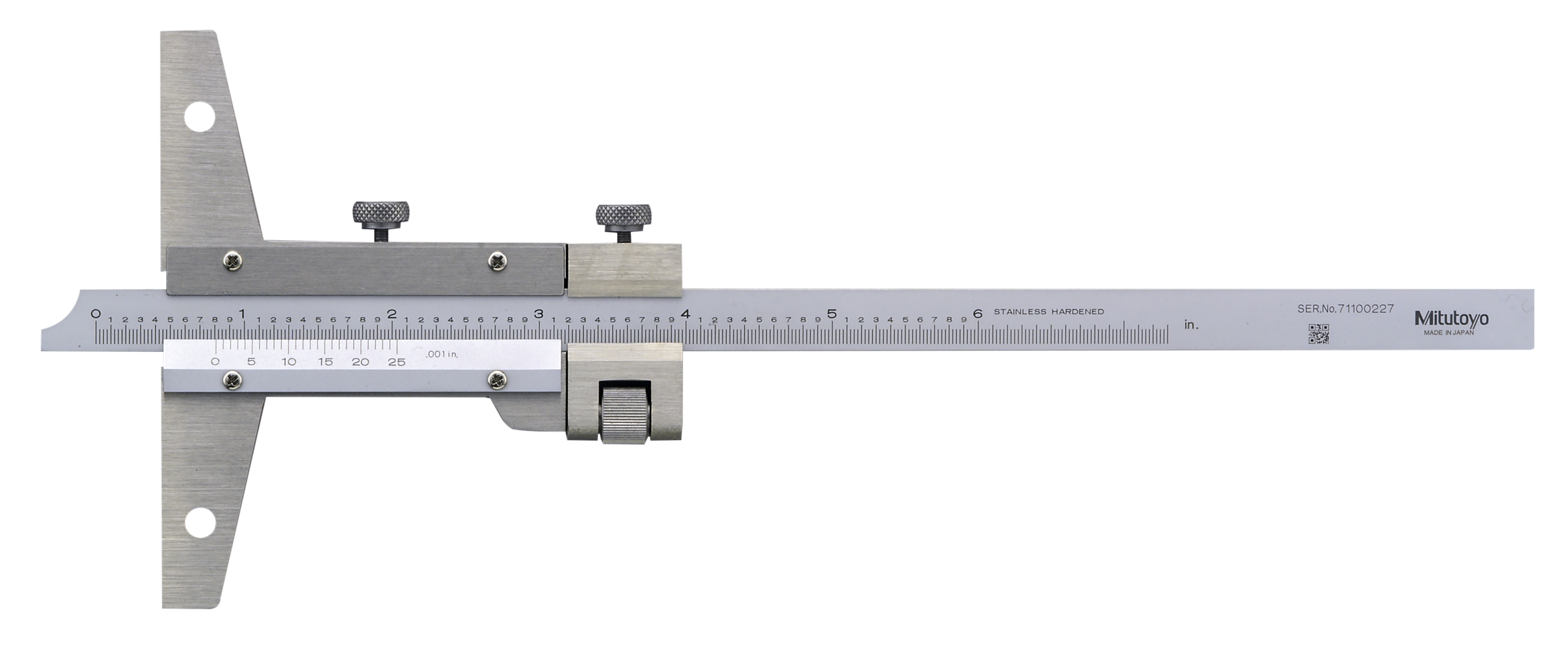 Mitutoyo, 527-111, VERNIER DEPTH GAGE, 6", FINE ADJ