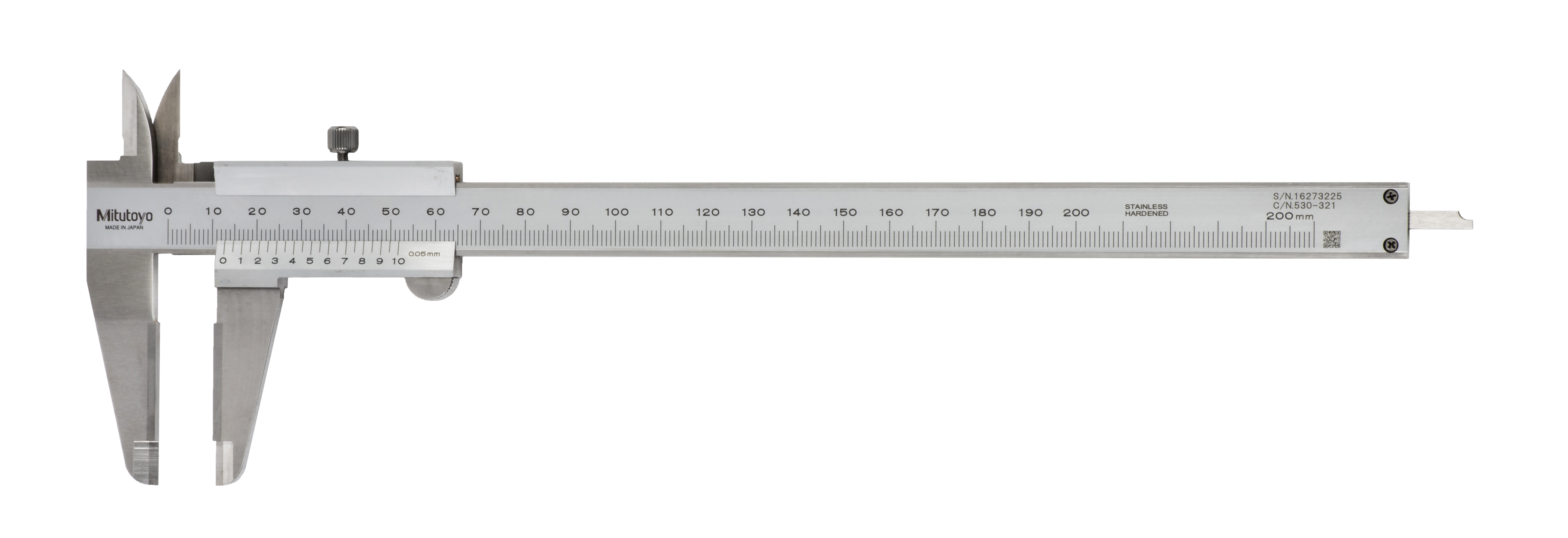 Mitutoyo, 530-321, VERNIER CAL, 200MM, OD CARBIDE JAWS