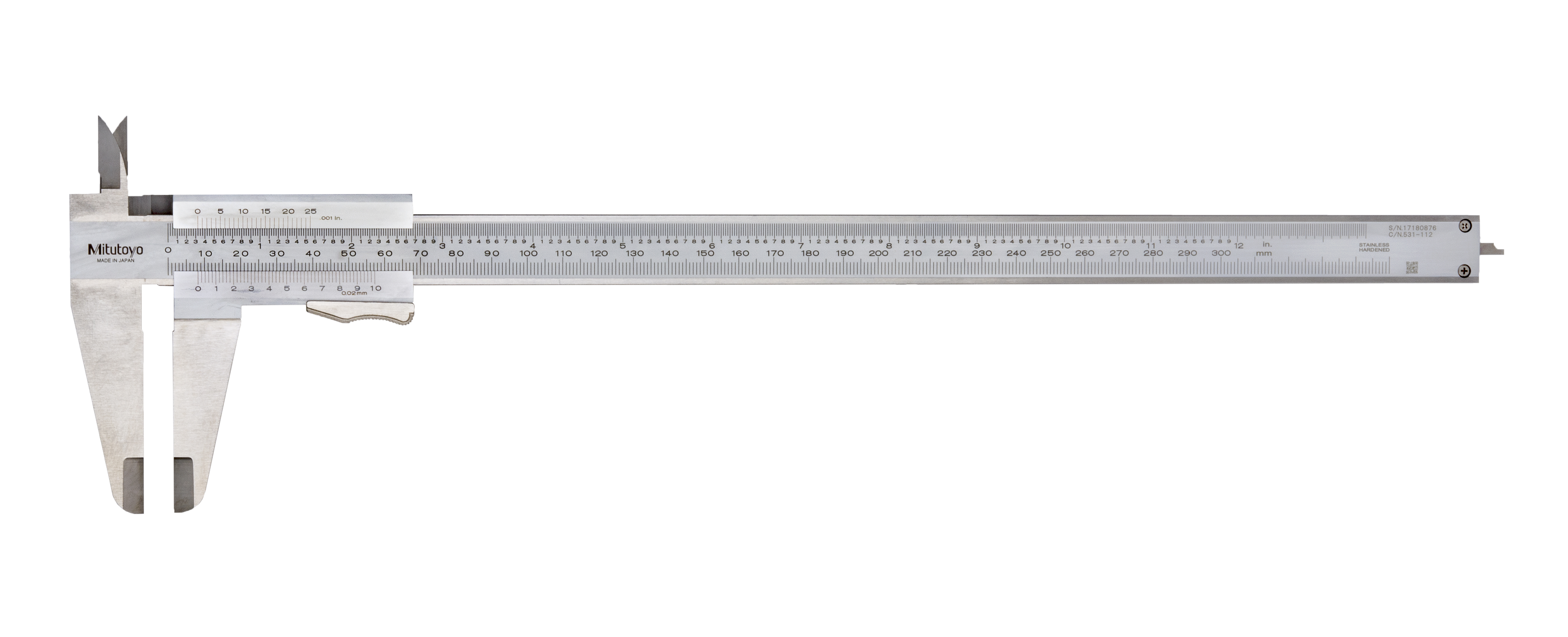Mitutoyo, 531-112, VERNIER CALIPER, 300MM/12 In TH CLAMP