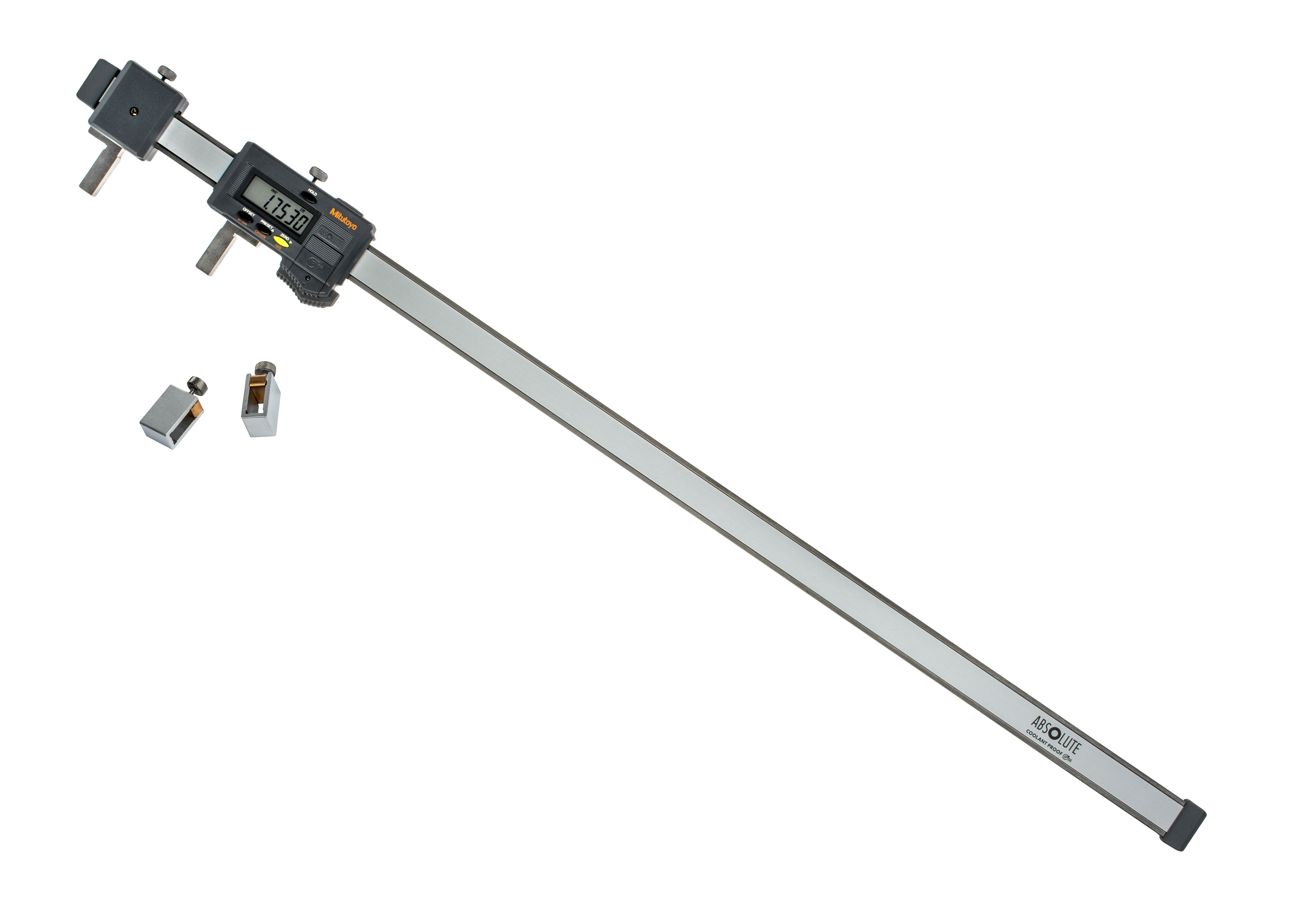 Mitutoyo, 552-192-10, ABSOLUTE Coolant-Proof Carbon-Fiber Caliper, 24 In/600mm range, .002 In accuracy, 725g