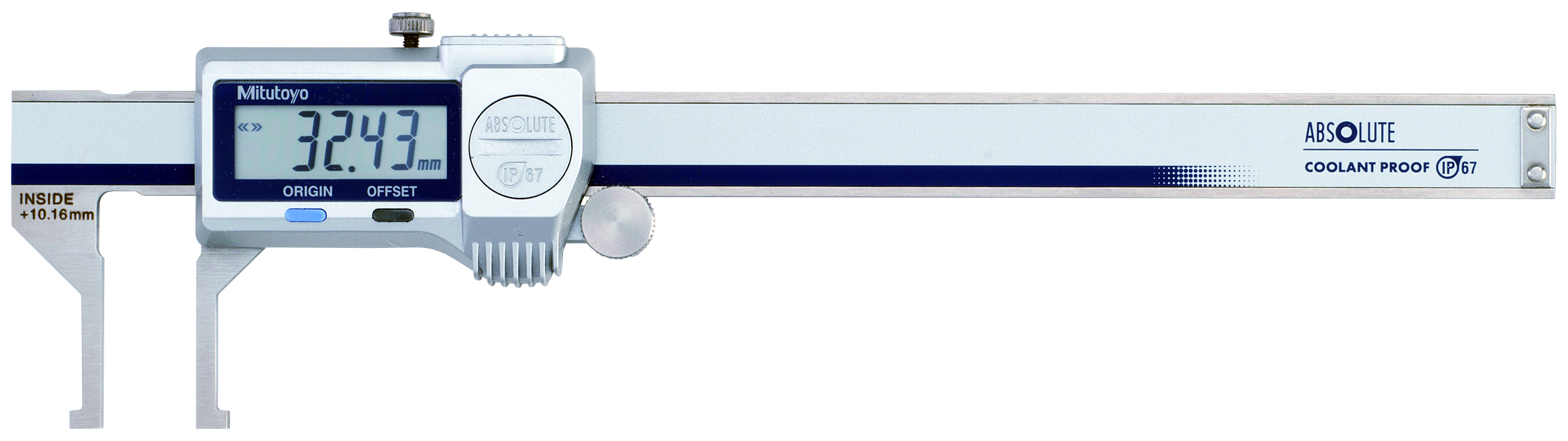 Mitutoyo, 573-645-20, Digimatic Inside Groove Type Caliper, 10-160mm, 0.01mm Resolution, �0.05mm Accuracy, NTD14G-15PMX