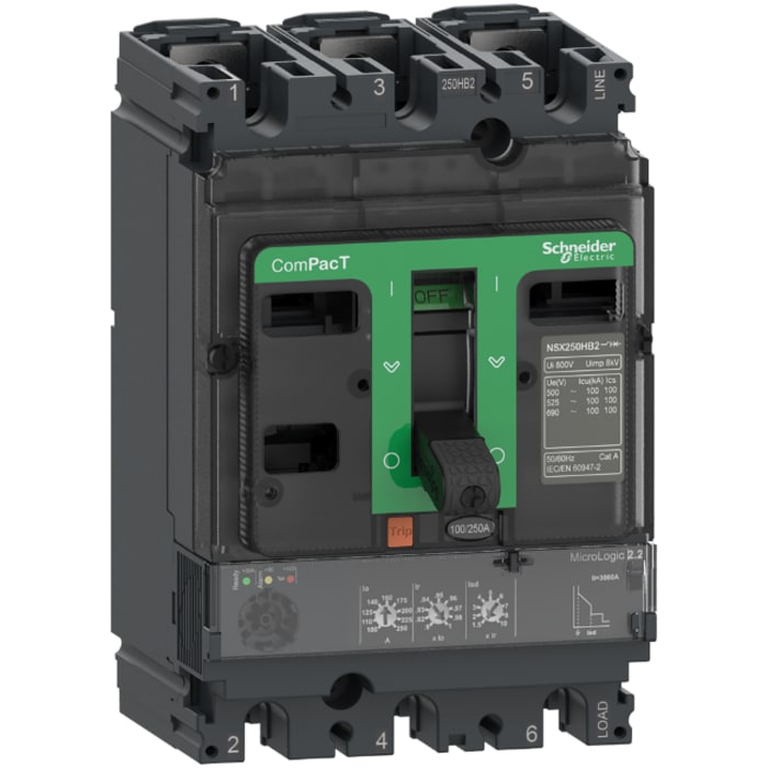 SCHNEIDER, C10N32D040, CIRCUIT BREAKER, NSX100N, 50KA/415VAC, 3 POLE