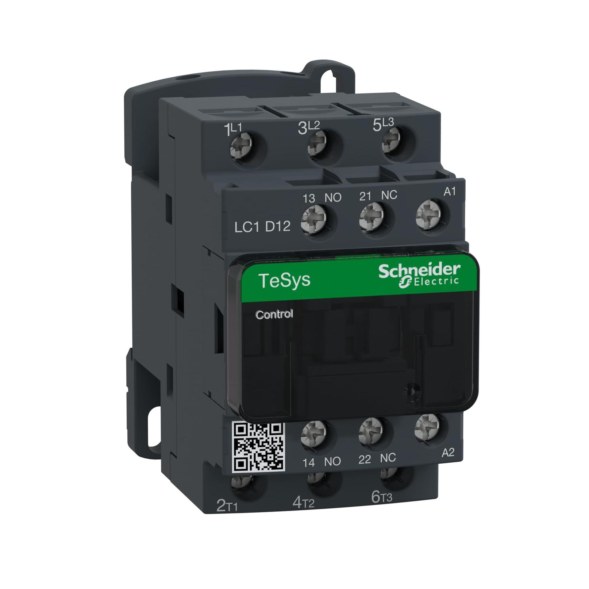 SCHNEIDER, LC1D12G7, CONTACTOR, 120VAC, 600V, 12AMP, G7 COIL VOLTAGE CODE, 50/60HZ, 3 NO, 35MM DI...